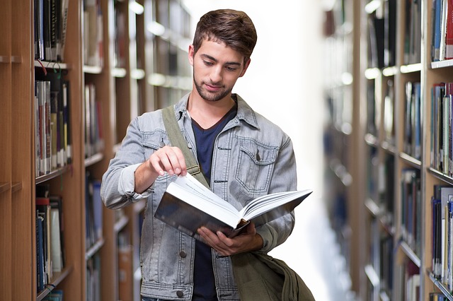 Student in library image